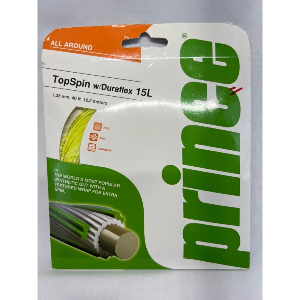 Prince Topspin Duraflex 15L Tennis String Japan 1.38mm 40ft Spin Yellow Gut